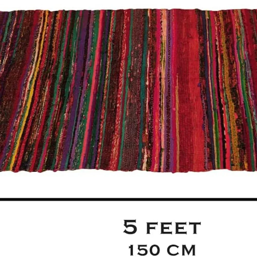 Chindi Cotton Rag Rugs 100% Eco-Friendly, 2-in-1 Reversible Multipurpose